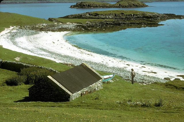 Who lives here? Old stone house in a remote location by the sea