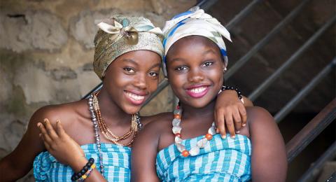 Two young African women friends