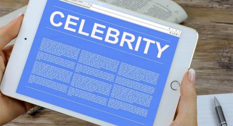 tablet with word celebrity