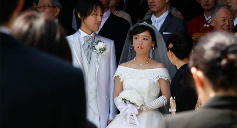 bride, groom, Japan, wedding, young people