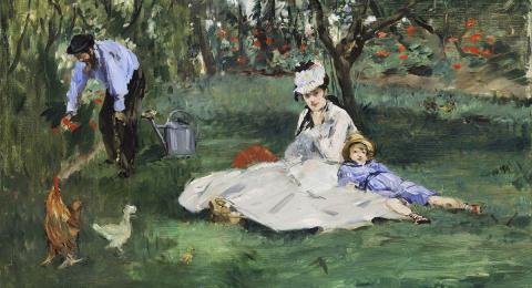 Édouard Monet, The Monet Family in their Garden at Argenteuil, 1874