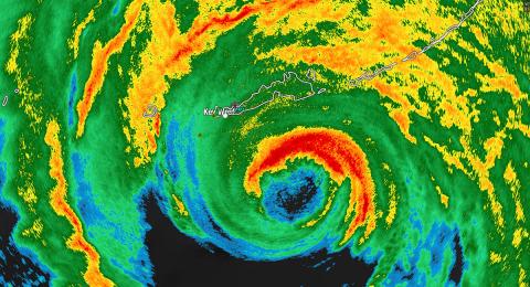Hurricane on radar image