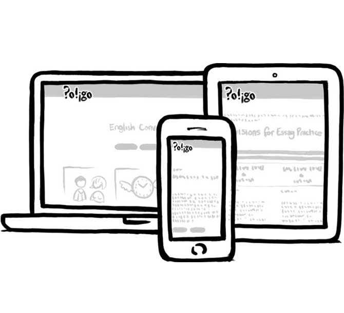 Poligo displayed on a range of screen sizes